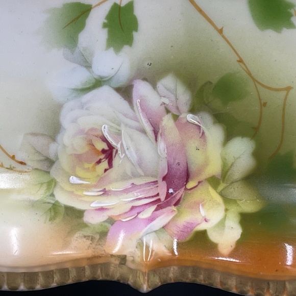 Royal Rudolstadt Prussia Pink Roses Antique Celery Serving Dish - Picture 4 of 9